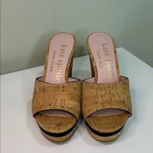 Kate Spade New York Penelope Cork Wedge Slides NWOT Size 6